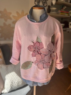 Cherry Blossom Vintage Blanket Pink Sweatshirt