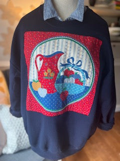 Navy Blue Vintage Little Red House - XL