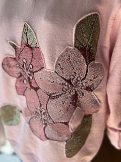 Cherry Blossom Vintage Blanket Pink Sweatshirt