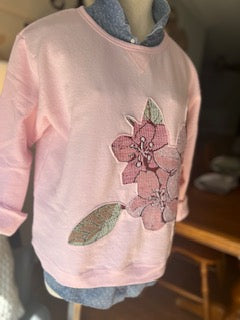 Cherry Blossom Vintage Blanket Pink Sweatshirt