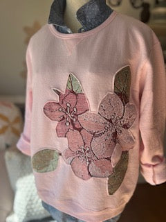 Cherry Blossom Vintage Blanket Pink Sweatshirt