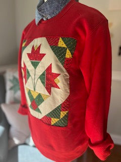 Vintage Flower Basket Red Sweatshirt