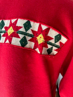 Vintage Flower Basket Red Sweatshirt